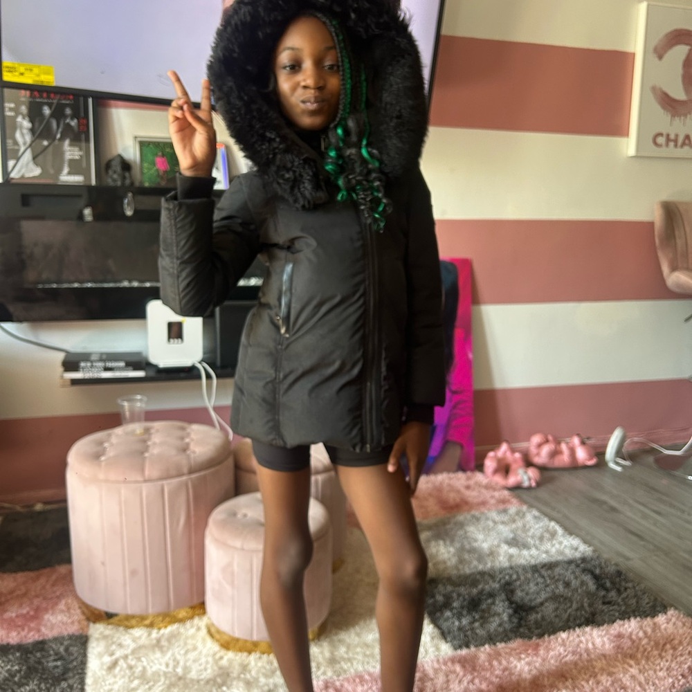 Mackage Black Hooded Puffer Coat